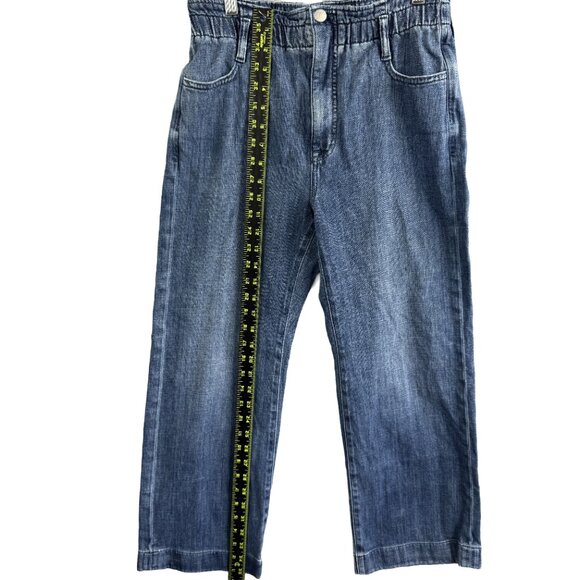 J.Crew Women’s Light Wash Denim Wide Leg Pants Pull‑On Elastic Waist Size 27 - Picture 8 of 11